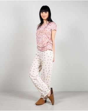 Pantaloni de pijama din bumbac cu imprimeu 25MUR07024