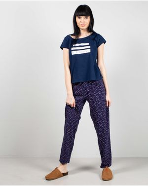 Pantaloni de pijama din bumbac cu imprimeu 25MUR07032