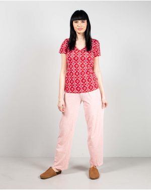 Pantaloni de pijama din bumbac cu talie elastica 25MUR08017