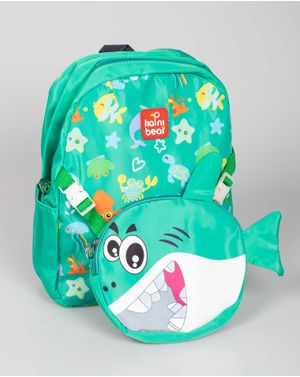 Rucsac verde model rechin pentru copii