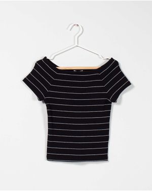 Tricou din bumbac cu dungi pentru fete 25ALN13001