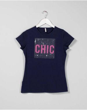 Tricou din bumbac cu paiete pentru fete 25ALN13002
