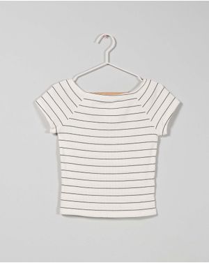 Tricou din bumbac cu dungi pentru fete 25ALN13004