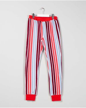 Pantaloni caldurosi din bumbac cu dungi pentru fete 25ALN18001