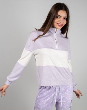 Bluza color block cu fermoar la baza gatului 24MAB06118