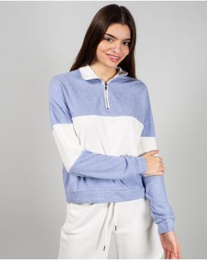 Bluza moale cu fermoar metalic la baza gatului 24MAB06124