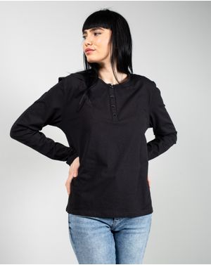 Bluza Mishumo din bumbac cu nasturi la baza gatului 24POS56058