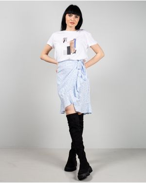 Fusta cu imprimeu floral si cordon in talie 24MAB06123