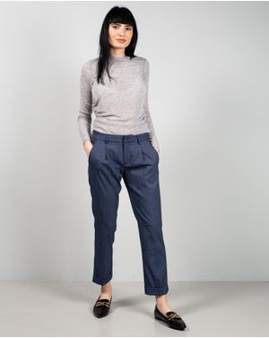Pantaloni cu talie medie si fermoar metalic 24MAB06131