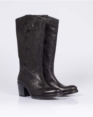 Cizme din piele naturala cu toc 24EPY39001
