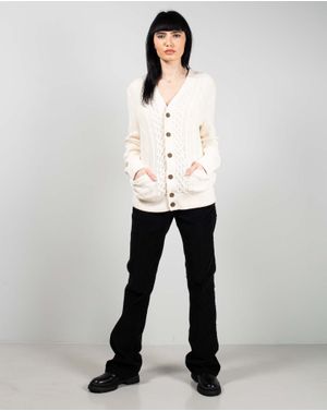 Cardigan din bumbac tricotat cu torsade 25MKF02031