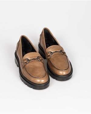 Loafers din piele naturala cu decoratiune metalica 25ANT01078