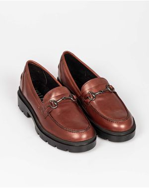 Loafers din piele naturala cu decoratiune metalica 25ANT01089