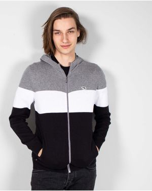 Cardigan din bumbac tricotat cu gluga 24MAB06160