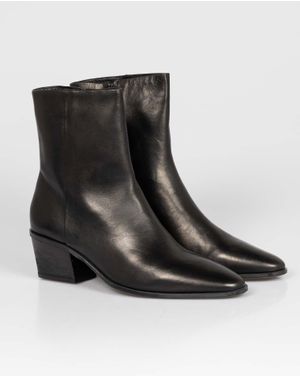 Ghete din piele naturala cu fermoar lateral N241696006