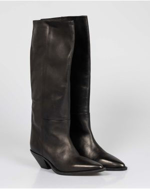 Cizme din piele naturala cu varful ascutit N241697003