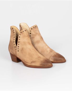 Botine din piele intoarsa cu toc gros N2416A2003