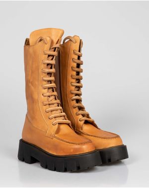 Ghete inalte din piele naturala cu siret N2416A3004