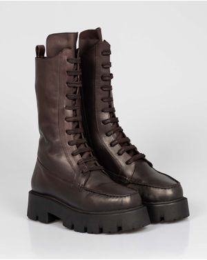 Ghete din piele naturala cu talpa groasaN2416A3009