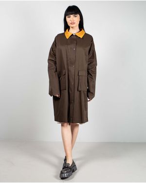 Pardesiu lung cu guler in contrast 25ZEN12002