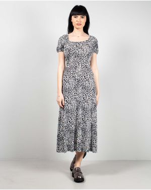 Rochie midi cu animal print 25ZEN26002