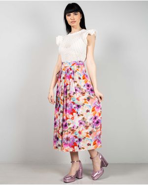 Pulover din bumbac cu volane pe umeri 25MKF02076