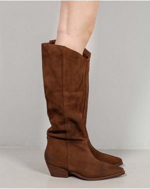 Cizme inalte din piele intoarsa pentru femei N2416A3001