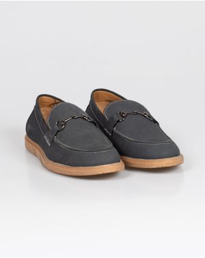 Mocasini din piele intoarsa cu detaliu metalic N2416A1009