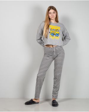 Pantaloni de pijama din bumbac cu dungi 25MUR07056