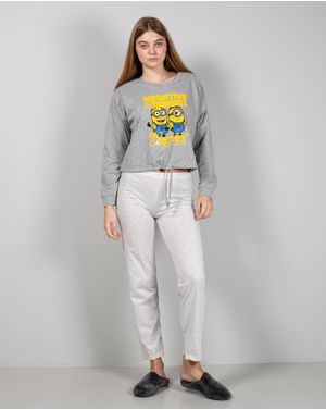 Pantaloni de pijama din bumbac cu dungi 25MUR07061