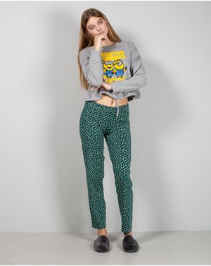 Pantaloni de pijama din bumbac cu imprimeu 25MUR07065