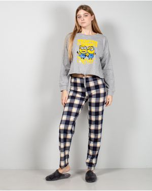 Pantaloni de pijama din bumbac in carouri 25MUR07066
