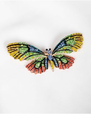 Brosa fluture cu pietre colorate