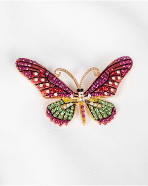 Brosa fluture cu pietre colorate