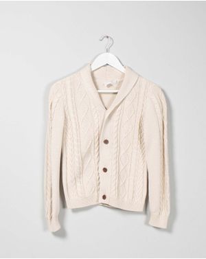 Cardigan din bumbac tricotat cu torsade pentru baieti 25MKF01001