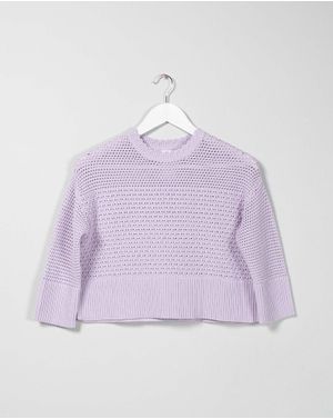 Pulover scurt din bumbac tricotat pentru fete 25MKF01006