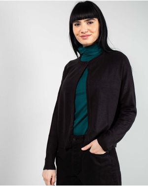 Cardigan tricotat cu un nasture 25MKF02210