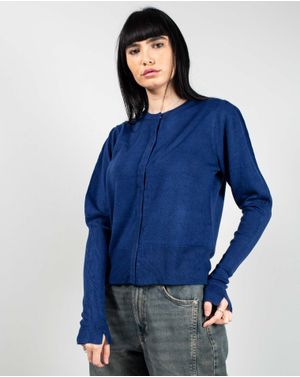 Cardigan tricotat cu maneca lunga si inchidere cu capse 25MKF02167