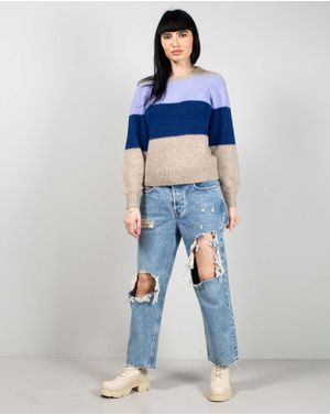 Pulover moale color block 25MKF02040