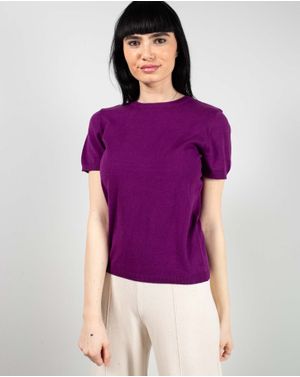 Pulover din bumbac tricotat cu maneca scurta 25MKF02171