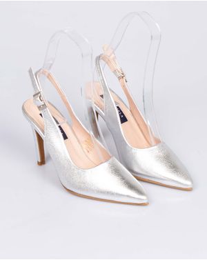 Pantofi eleganti din piele naturala cu aspect metalizat 25DAN02007
