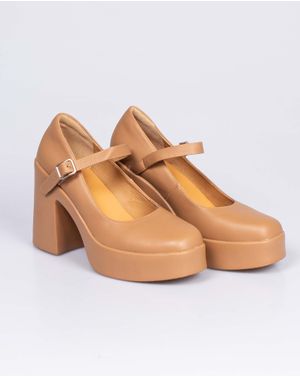 Pantofi usori cu toc si platforma pentru femei 25YEL45010