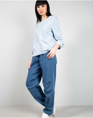 Bluza din bumbac cu maneca trei sferturi N241656003