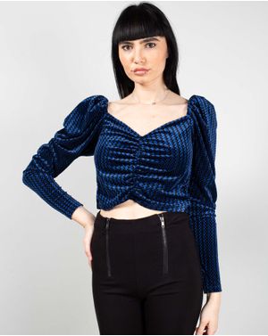Bluza crop cu maneca lunga 25YEL08007