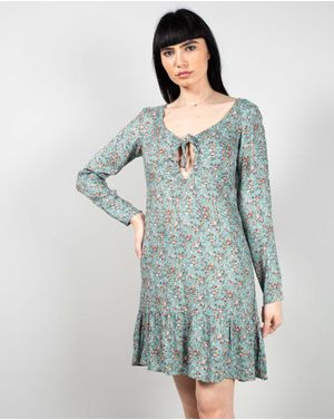 Rochie cu imprimeu floral si maneca lunga 25YEL34024