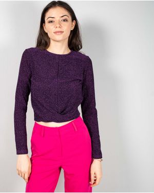 Bluza crop cu maneci lungi 24MAB07008