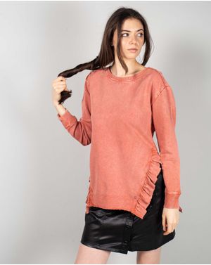 Bluza din bumbac cu fante laterale N241601011