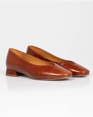 Pantofi din piele naturala cu toc mic 25WDI01004
