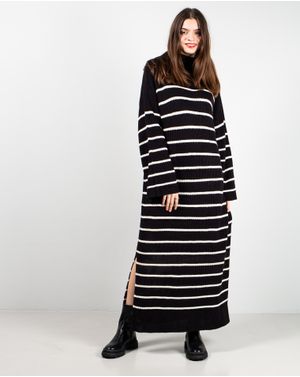 Rochie din bumbac tricotata cu guler inalt 25MKF02222