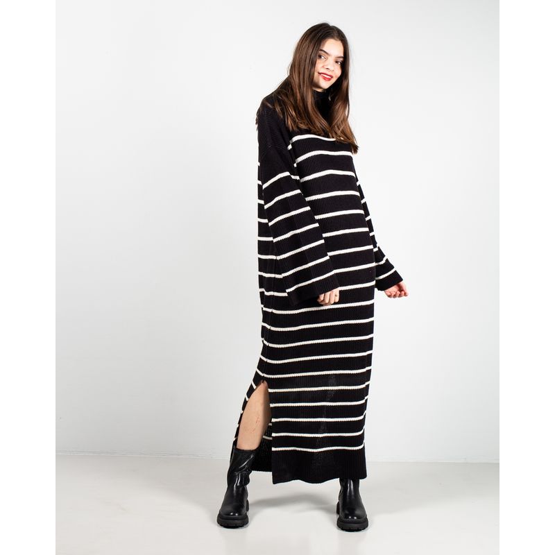 Rochie-din-bumbac-tricotata-cu-guler-inalt-25MKF02222